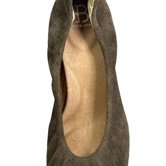 Brian James cap toe suede wedge pump shoes tan brown womens sz 38/7.5 - Picture 8 of 8